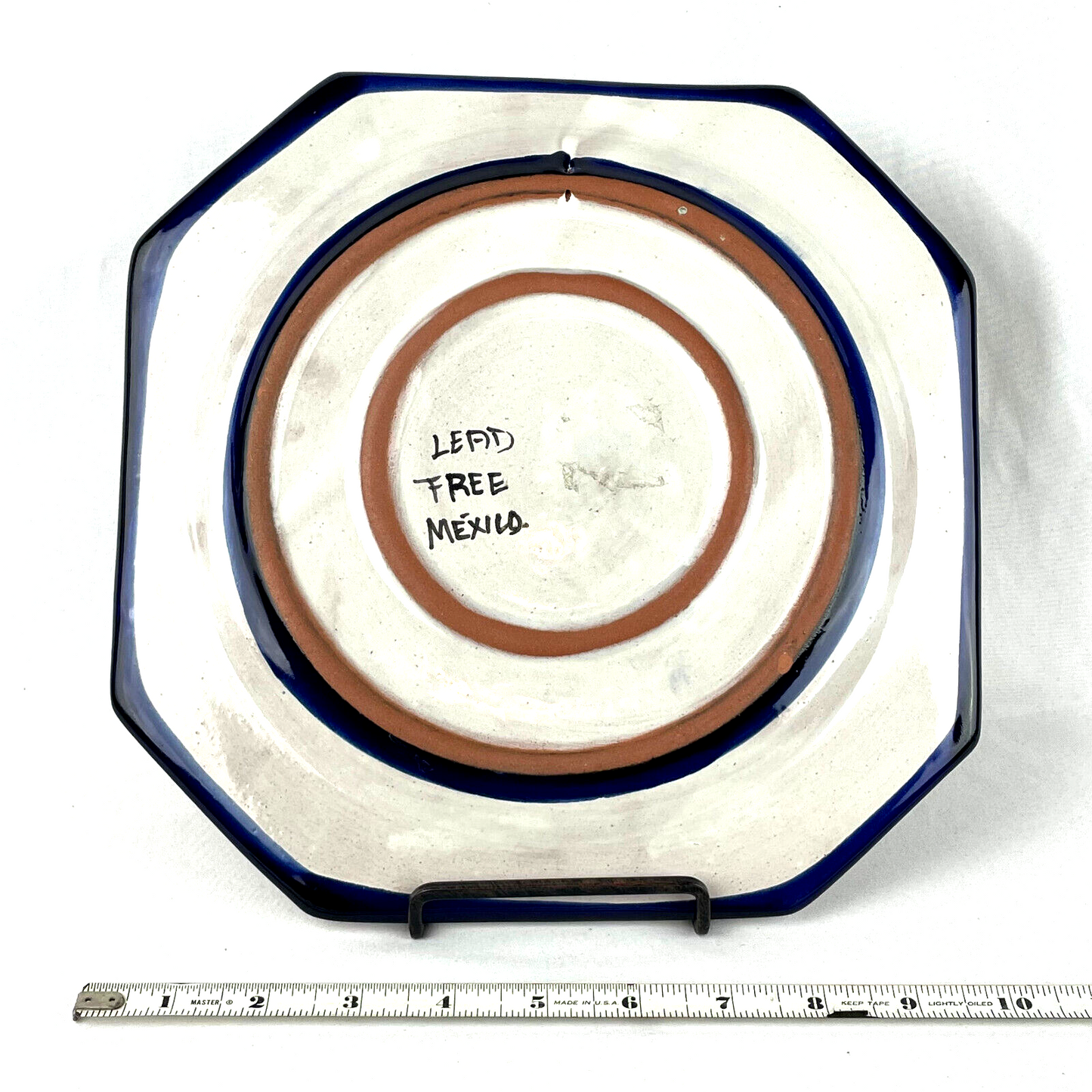 Talavera Mexican Folk Art Pottery Striking Octagonal Platter