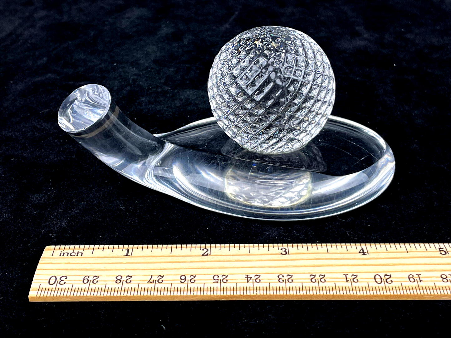 Kosta Boda Signed Vicke Lindstrand Art Glass Golf Ball & Club Paperweight