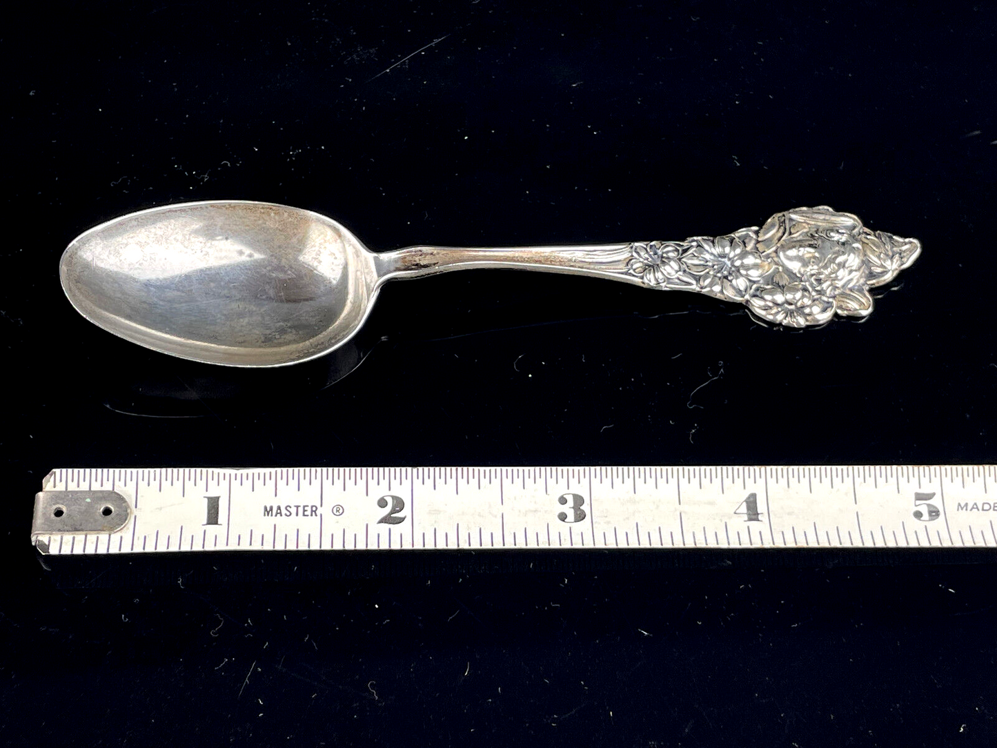Antique Sterling Art Nouveau Woman with Lilies Teaspoon
