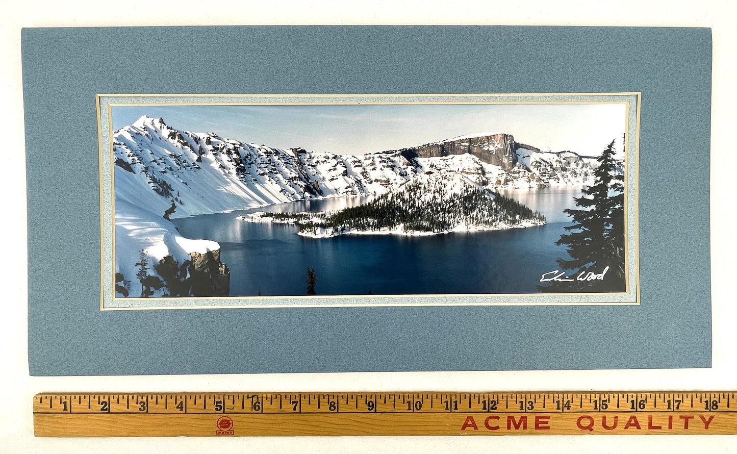 Large Format Panoramic Photograph of Crater Lake OR Wizard Island by Erskine Wood