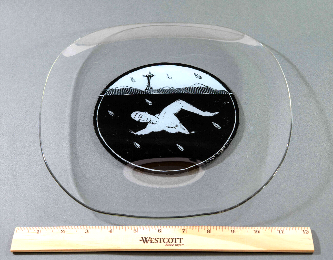 Walter Lieberman Seattle WA Glass Artist Space Needle & Swimmer