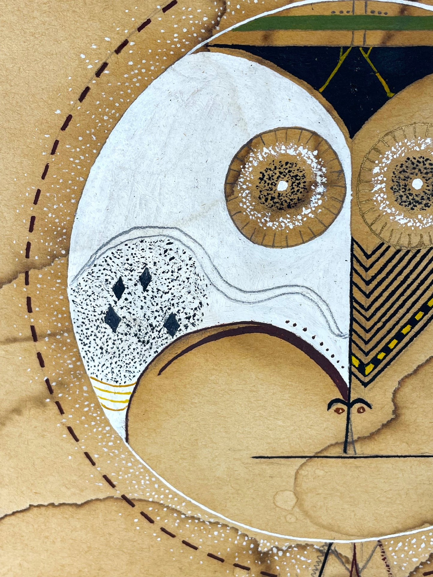 Unique Mystic Spirit Painting by Gretchen LeRoy Inuit Ptarmigan Owl