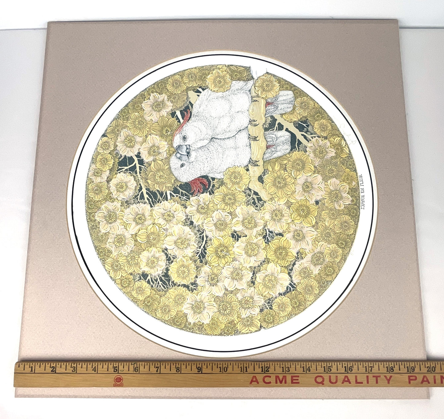 John Paul Morgan Original L/E Colored Lithograph of Cockatoos in Love