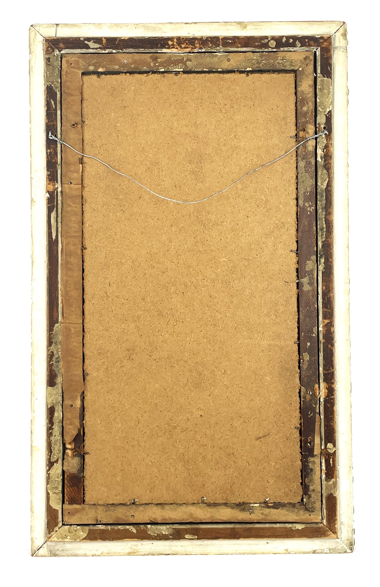 Antique Primitive Oil Painting Deep Forest Waterfall Ornate Frame