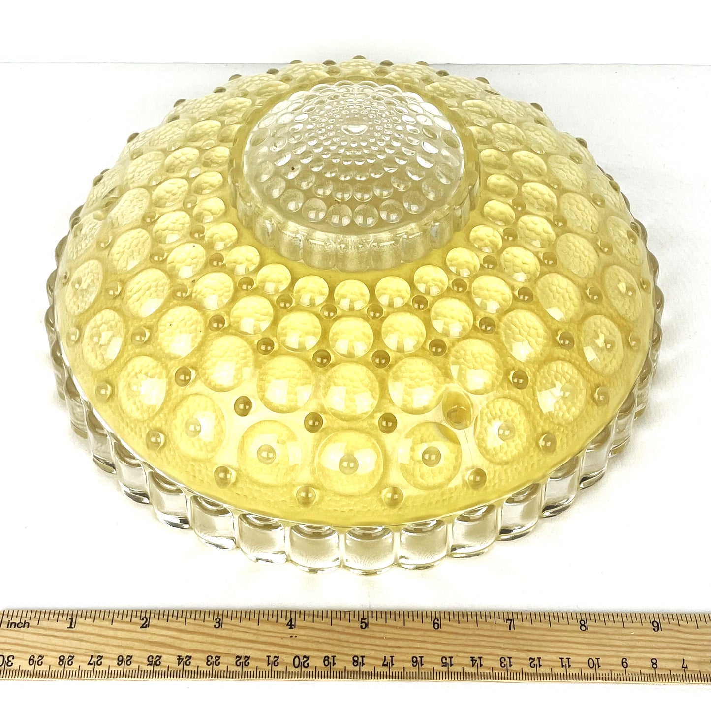 Antique Art Deco Heavily Beaded Candlewick Canary Yellow Ceiling Chandelier Shade