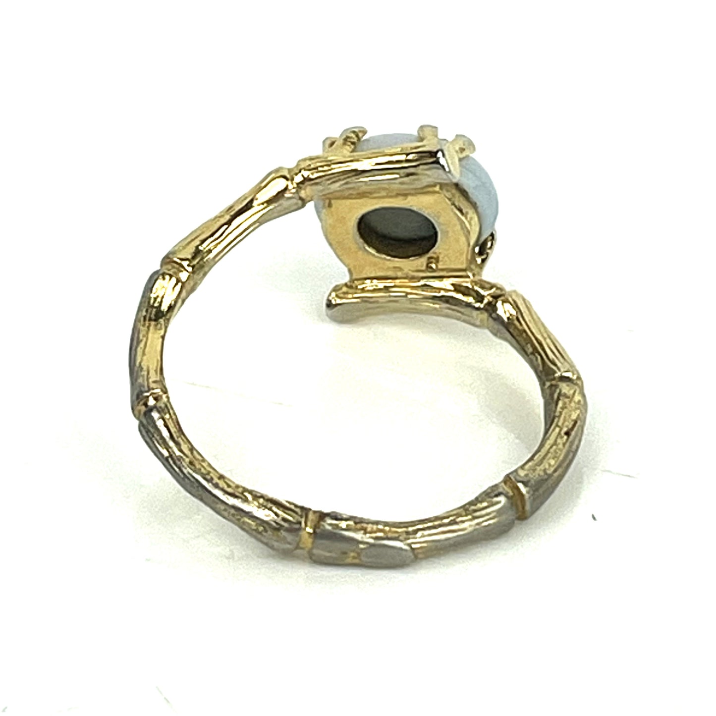 14kt Gold-Filled Vintage Opal Asian Style Bamboo Wrap Ring