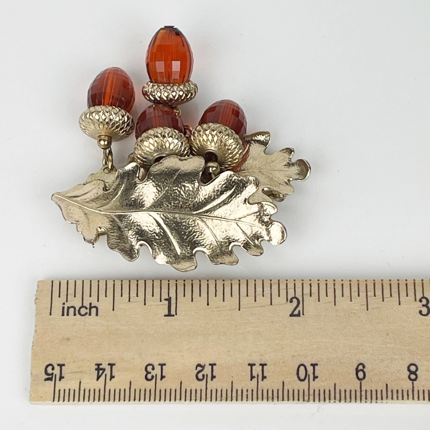 Vintage 1950s Marked Napier Brooch with Acorn Dangle Drops