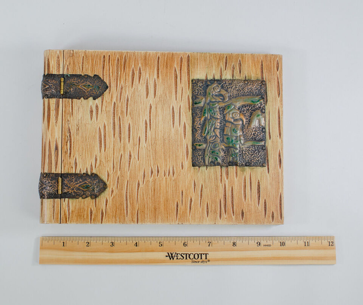 Native American Totem Pole Copper Repoussé Balsa Wood Photo Album