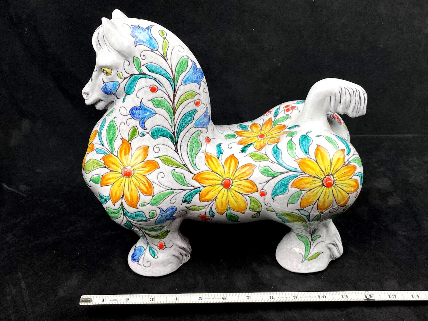 1960s Italian Majolica Pottery Horse Sculpture by Mancioli for Raymor