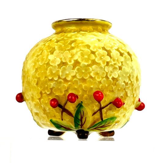 Unique Made in Occupied Japan Globe Vase with Raised Berry Designs