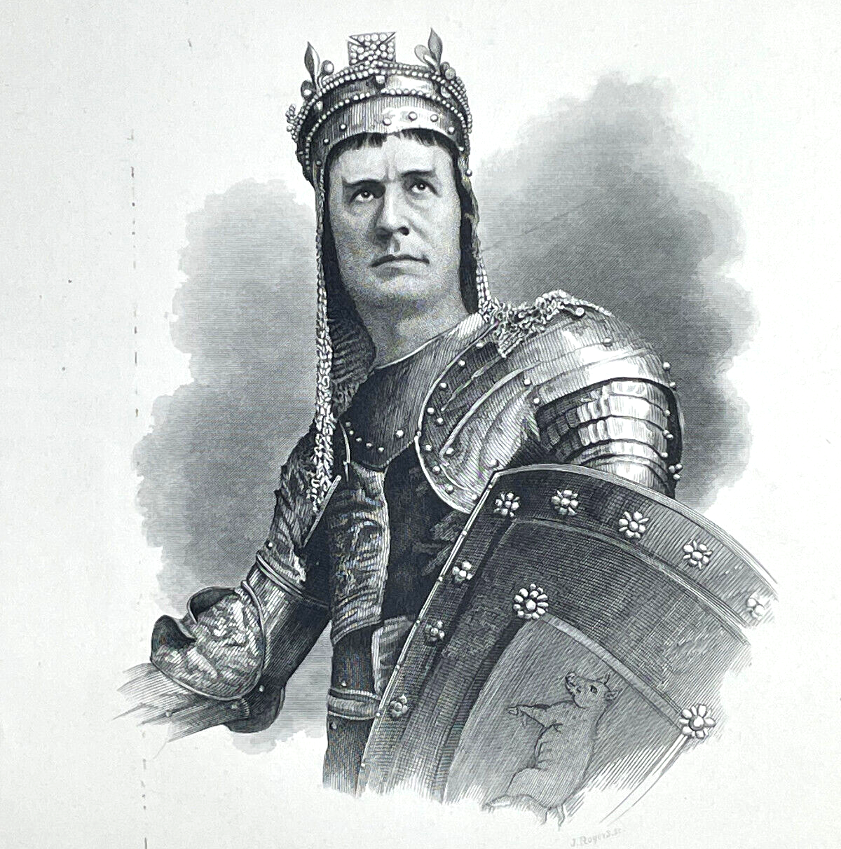 Antique Theater Engraving Print King Richard III Played by John Maccullough