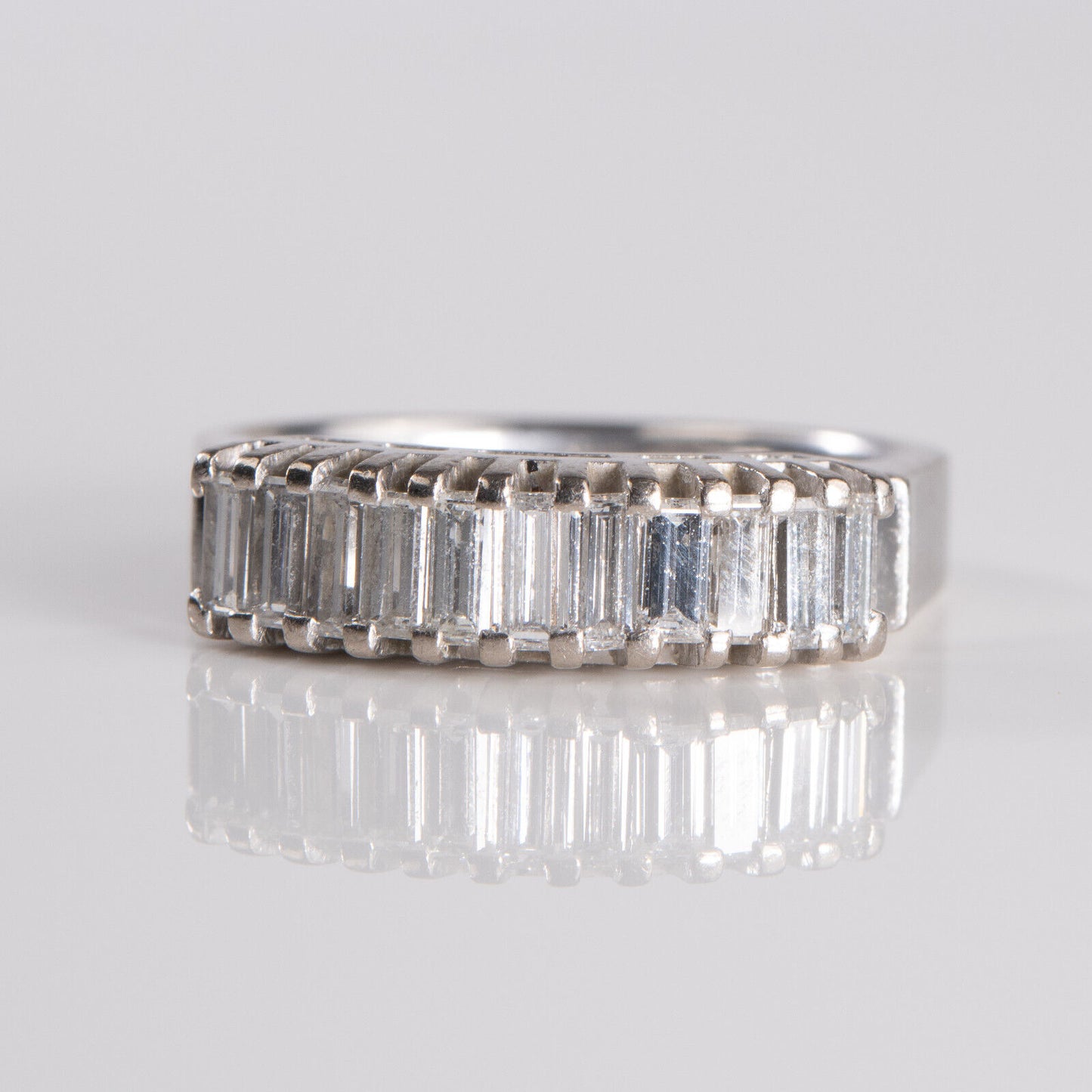 White Gold Baguette Cut Diamond Ring (Appraisal Included)