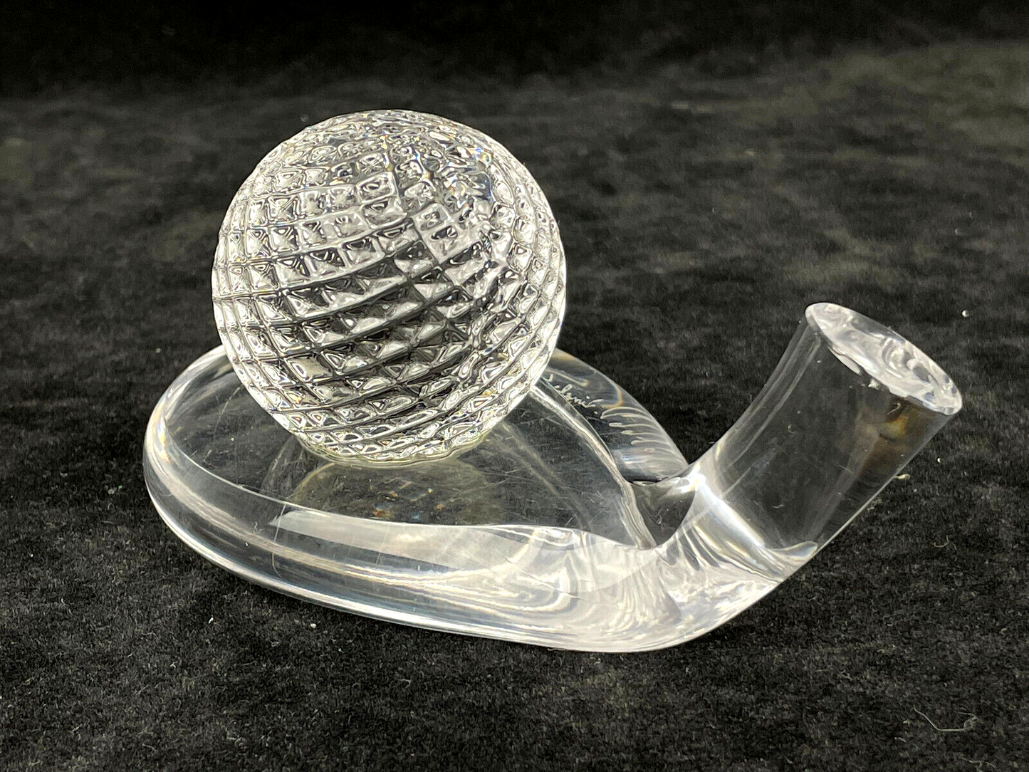 Kosta Boda Signed Vicke Lindstrand Art Glass Golf Ball & Club Paperweight