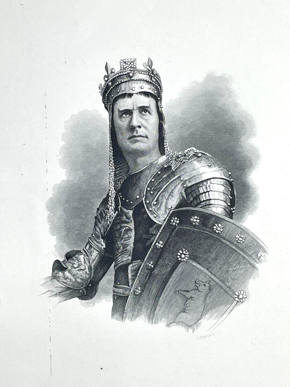 Antique Theater Engraving Print King Richard III Played by John Maccullough