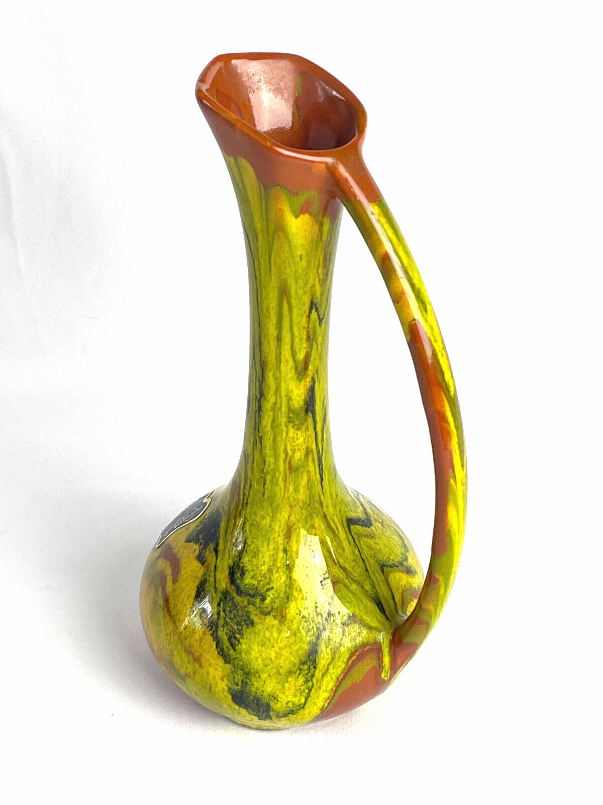 Mid-Century "CA Originals" Pottery Ewer Vase with Striking Colors