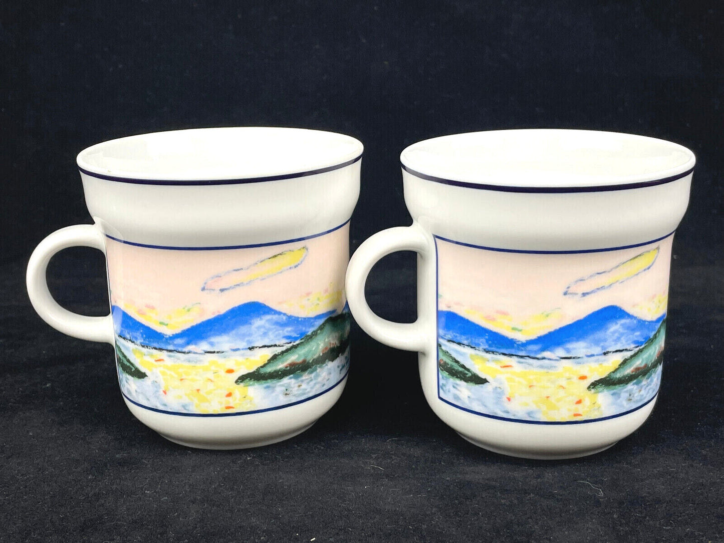 Richard Ginori Italy Rare 2pc Set Impressionist Coffee Cups