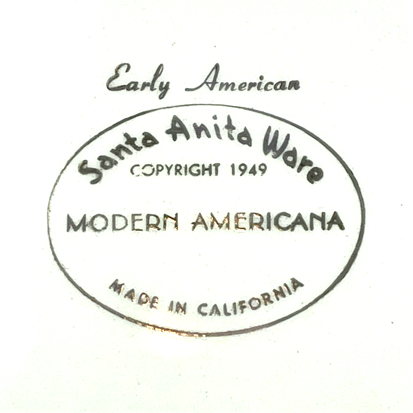 Mid-Century Santa Anita Ware Modern Americana Plate