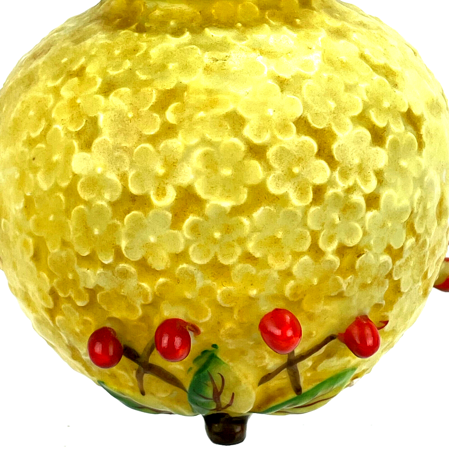 Unique Made in Occupied Japan Globe Vase with Raised Berry Designs