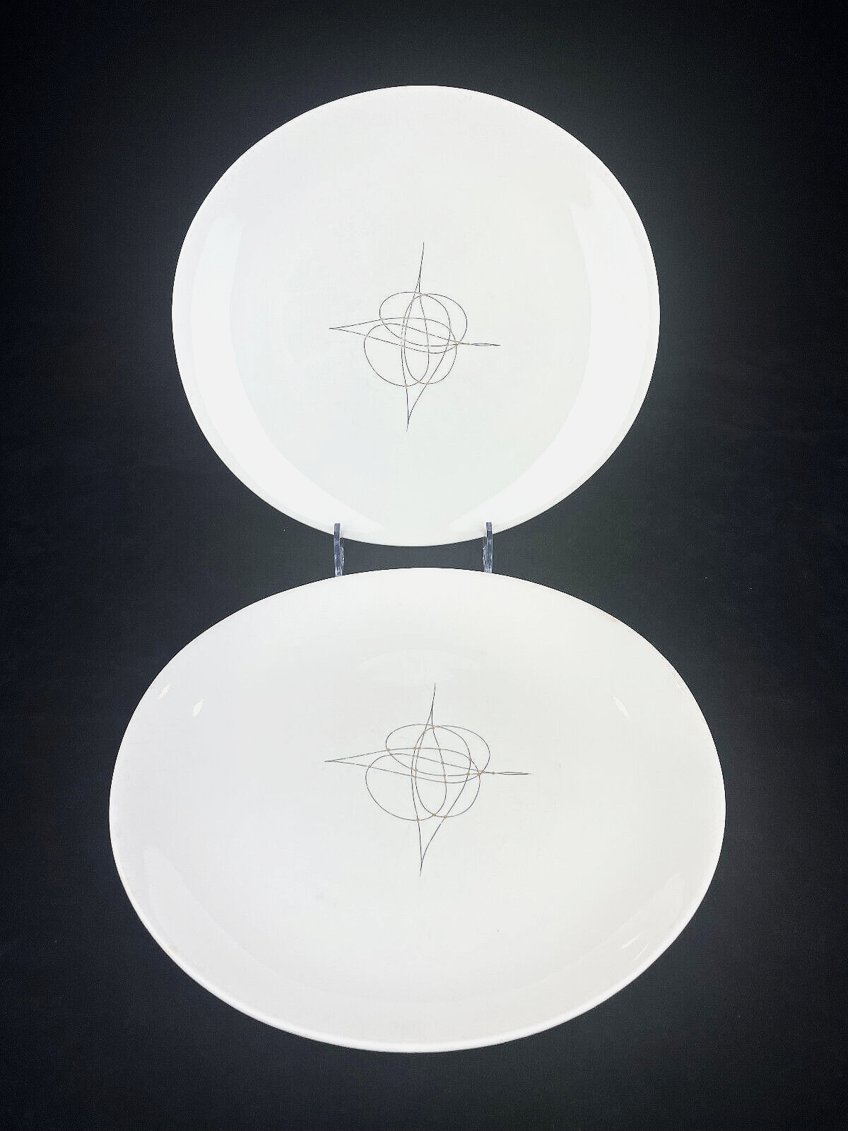 Hallcraft 2pc Eva Zeisel "Fantasy" Mid-Century Dinner Plates