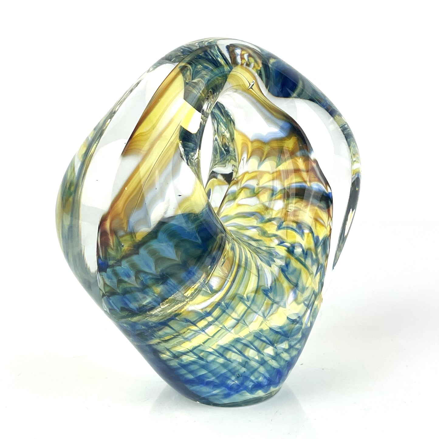 Chris Belleau Uniquely Shaped Art Glass Sculpture Paperweight