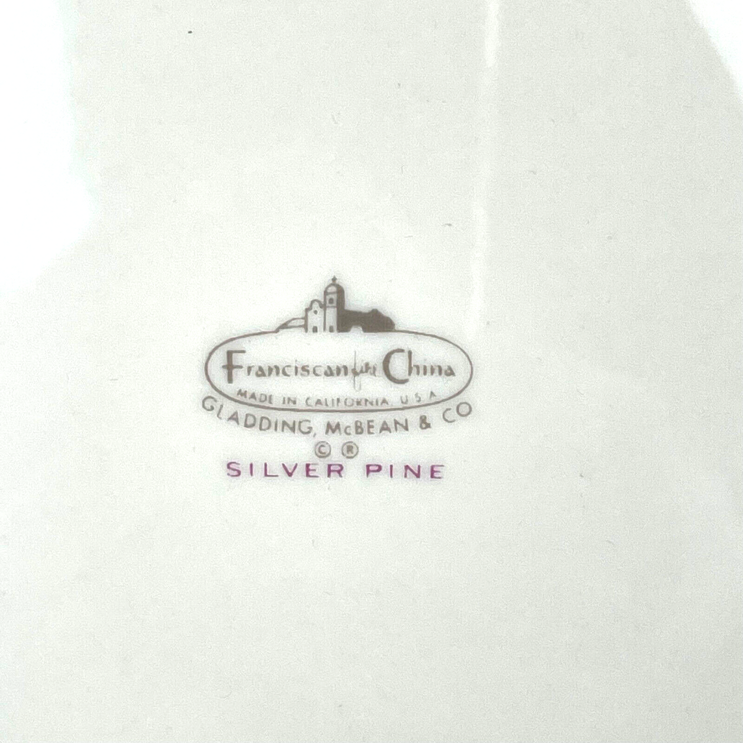 Mid-Century Modern 2pc Franciscan "Silver Pine" Dinner Plates