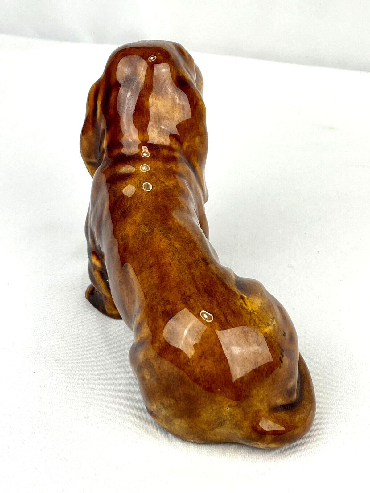 Mid-Century Bassett Hound Dog Ceramic Figurine Sculpture