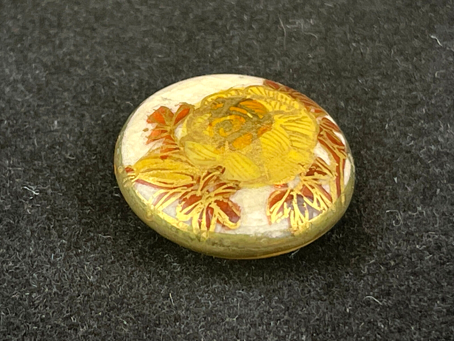 Japanese Satsuma 5pc Antique Hand Painted Porcelain Buttons