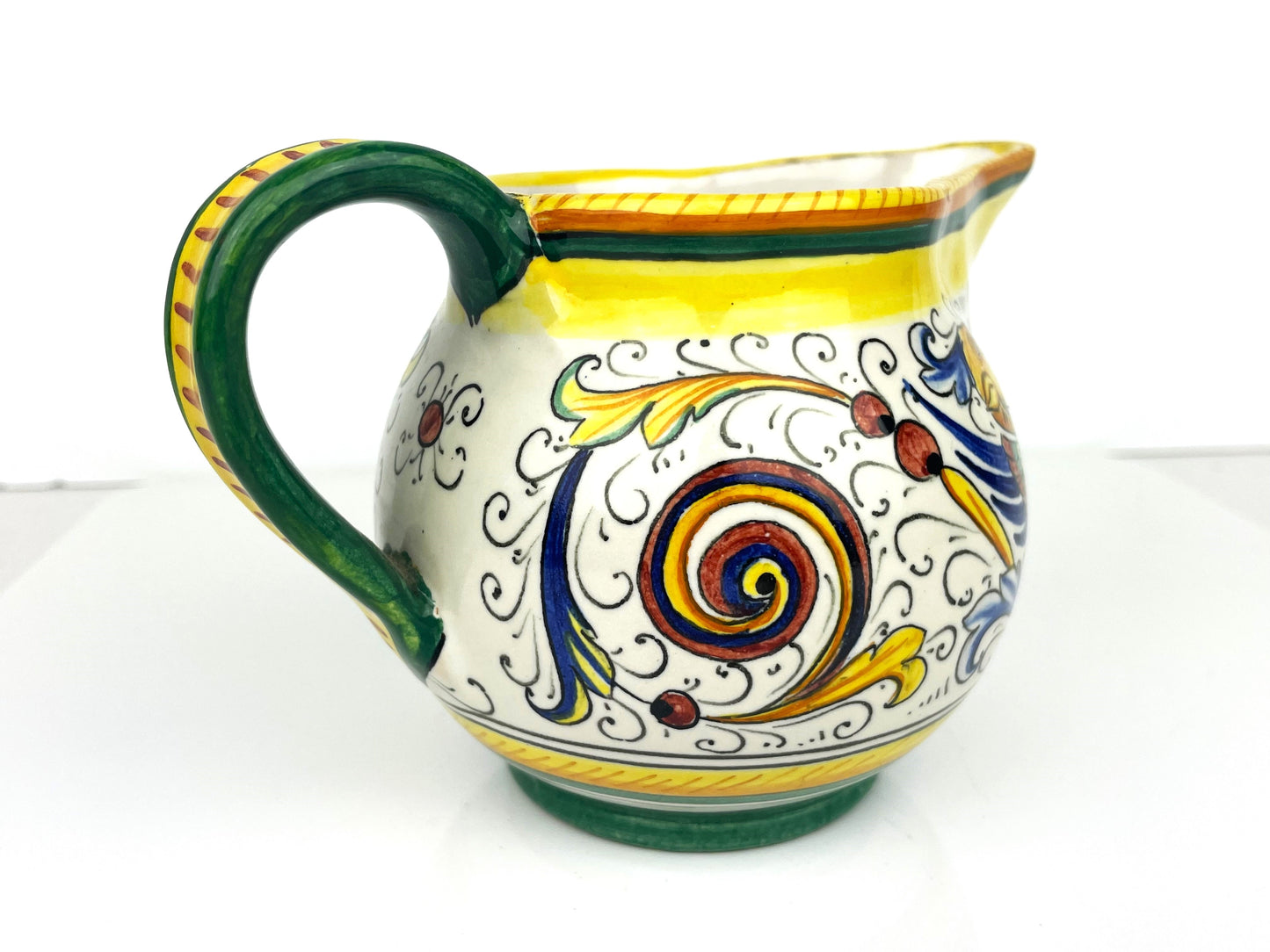 Vintage Volpi Deruta Italy Hand Painted Raffaellesco Italian Pottery Creamer