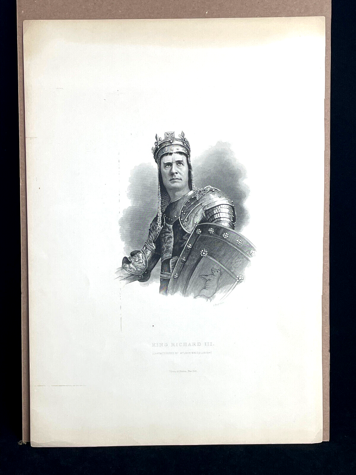 Antique Theater Engraving Print King Richard III Played by John Maccullough