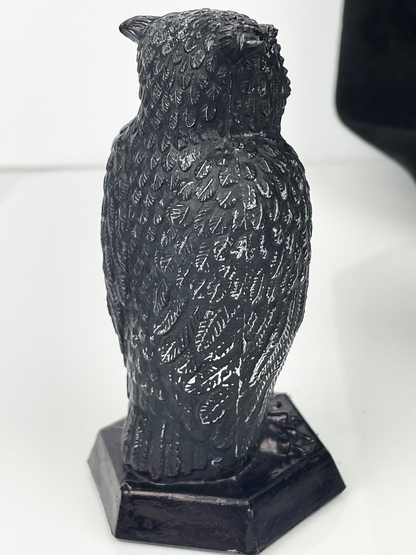 Vintage Black & White Glass Owl Figurines