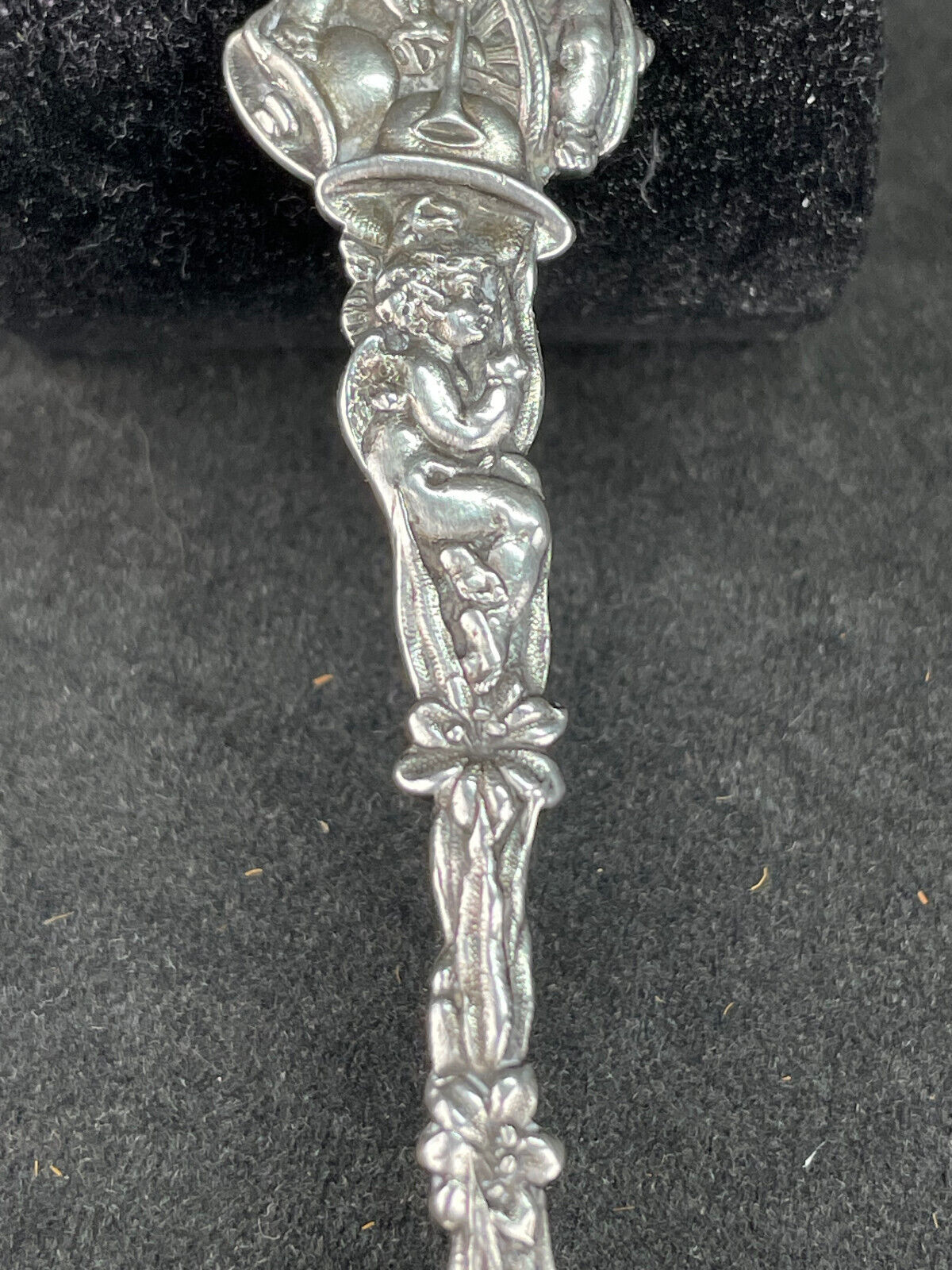 Antique Wallace Sterling Teaspoon with Christian Theme Illuminated Cross