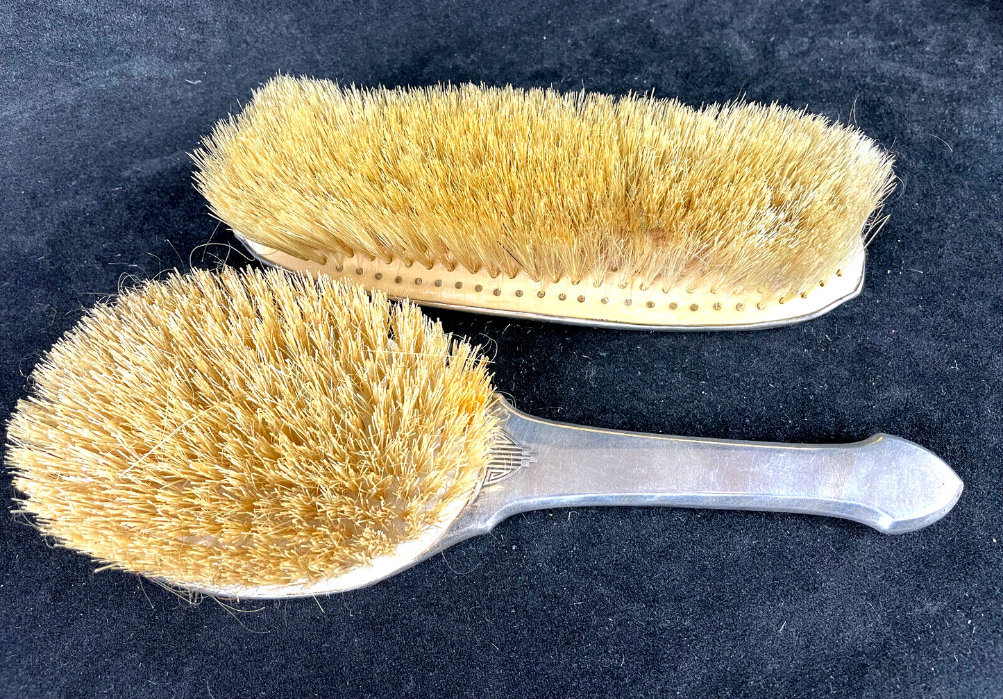 Three Antique Deco Art Nouveau Sterling Hair Brushes