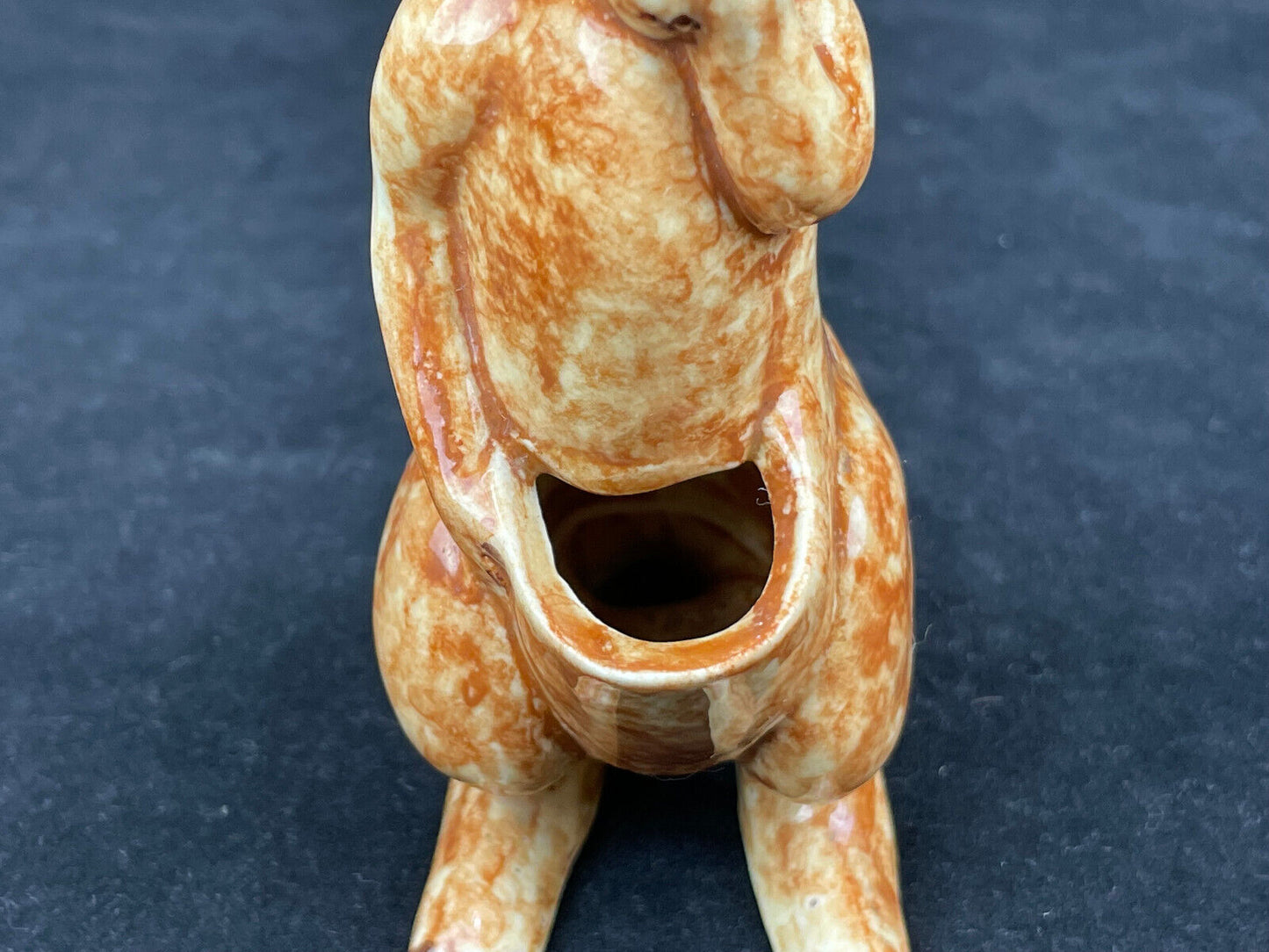 Mid-Century Bashful Blushing Kangaroo Figurine Pottery Pocket Planter