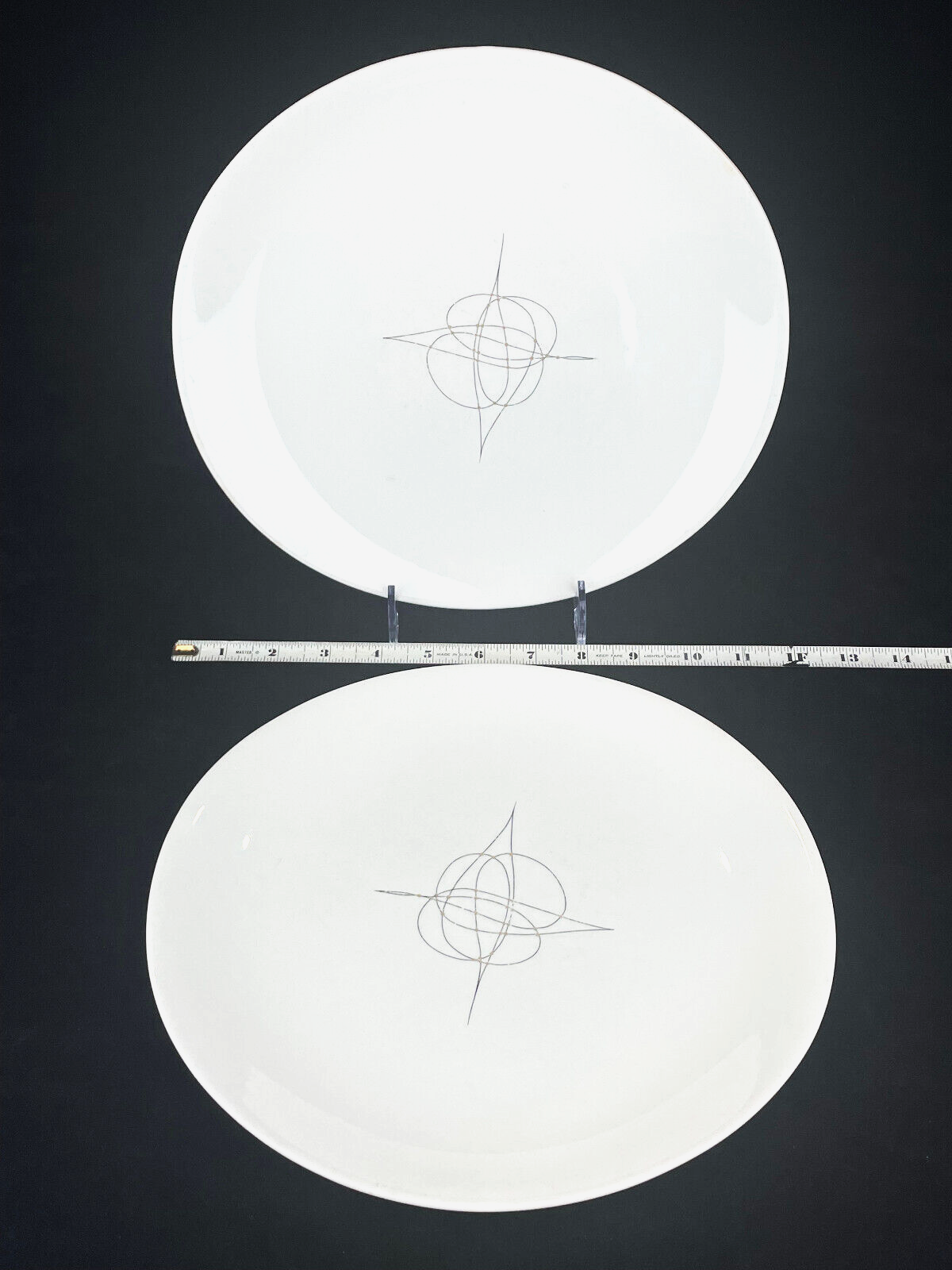 Hallcraft 2pc Eva Zeisel "Fantasy" Mid-Century Dinner Plates