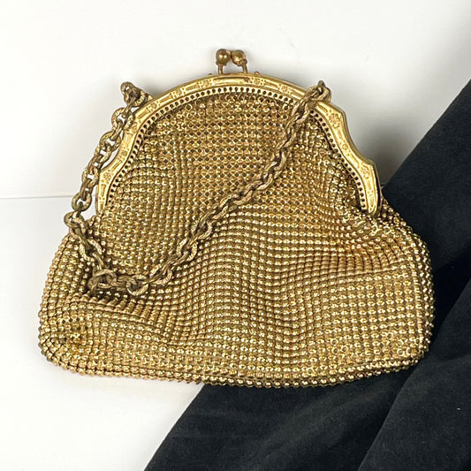 Antique Whiting & Davis Chain Strap Mesh Purse Evening Bag