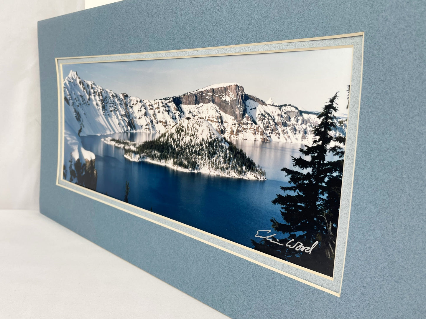 Large Format Panoramic Photograph of Crater Lake OR Wizard Island by Erskine Wood