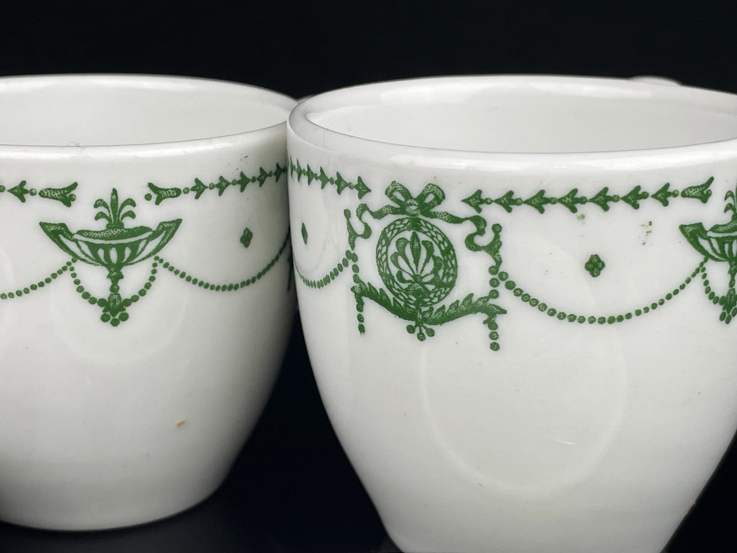 1920s Syracuse "Green Adam" Espresso Demitasse Cup & Saucers