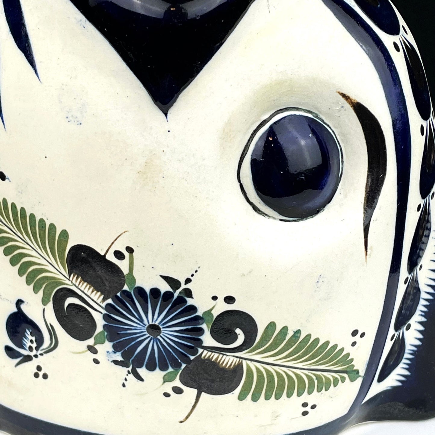 Tonala Mexico Gaping Mouth Fish Vase Signed Folk Art Pottery