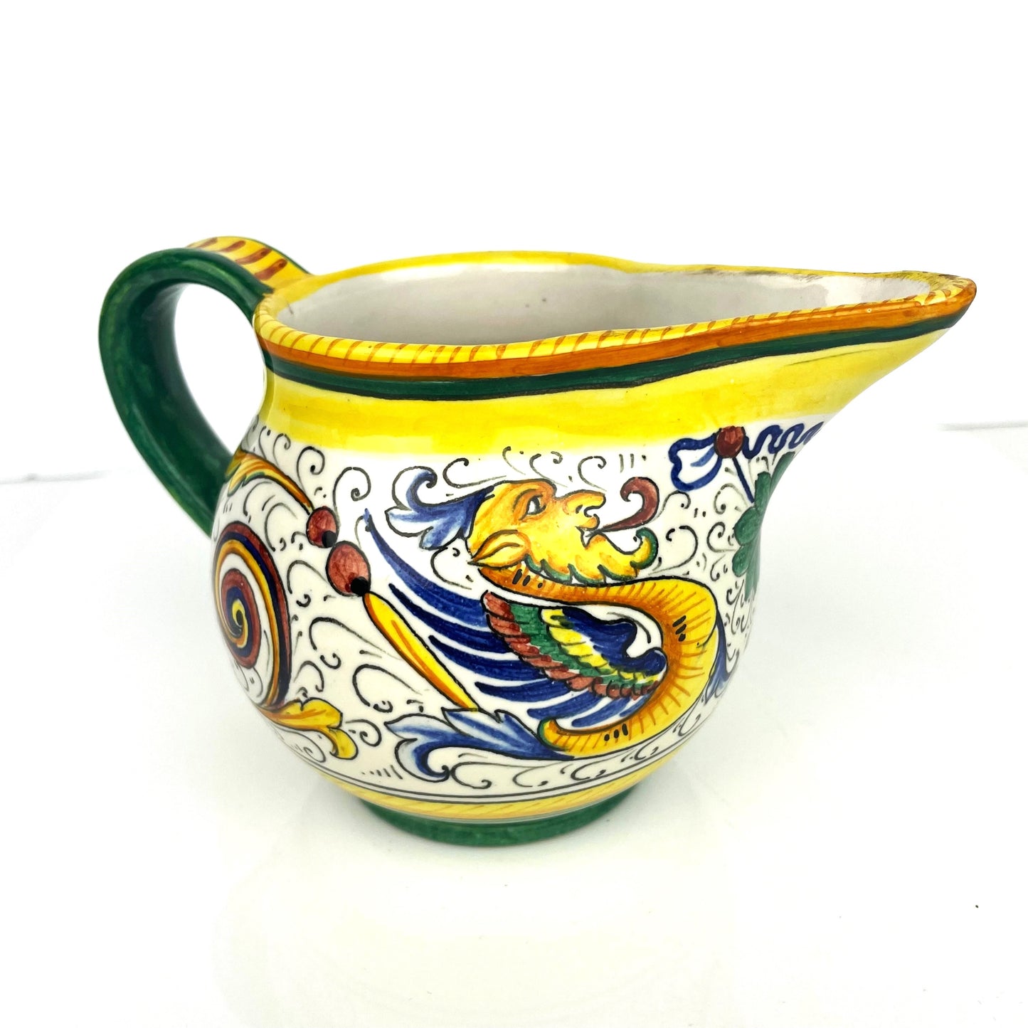 Vintage Volpi Deruta Italy Hand Painted Raffaellesco Italian Pottery Creamer