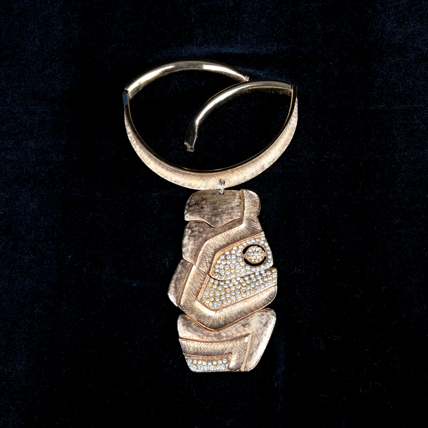 Vintage Pierre Cardin (Attrib) Dramatic Segmented Modernist Collar Necklace