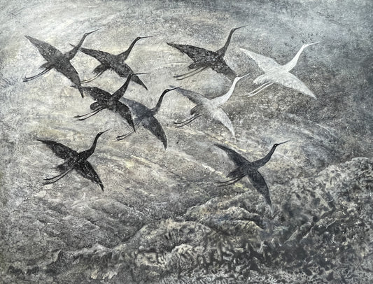 Yvonne Twining Humber Northwest Oil Painting of Birds in Flight