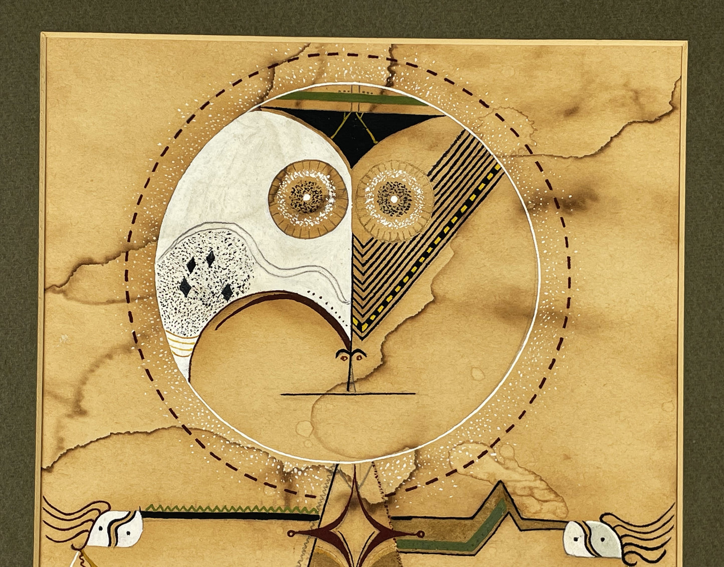 Unique Mystic Spirit Painting by Gretchen LeRoy Inuit Ptarmigan Owl