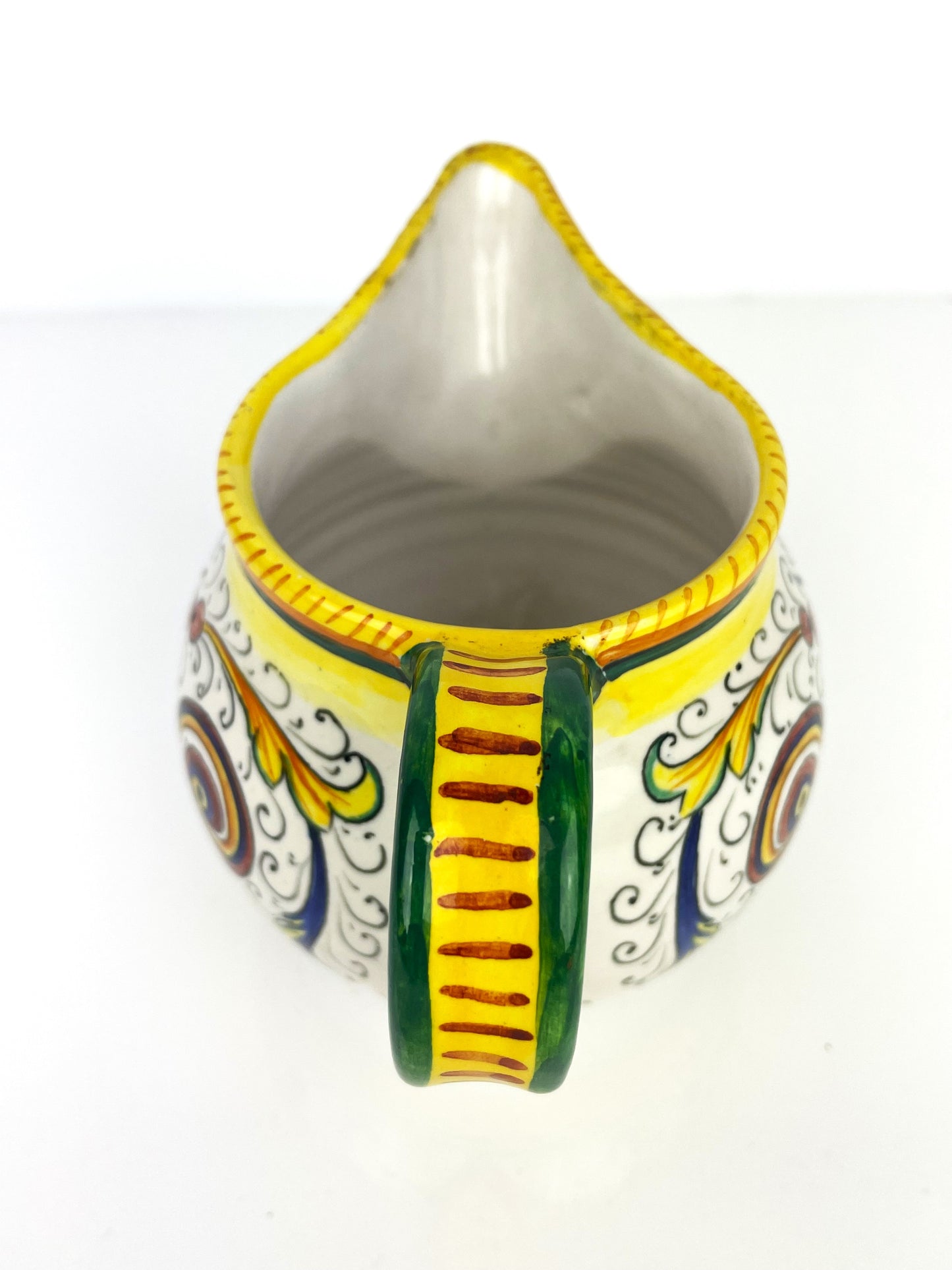 Vintage Volpi Deruta Italy Hand Painted Raffaellesco Italian Pottery Creamer