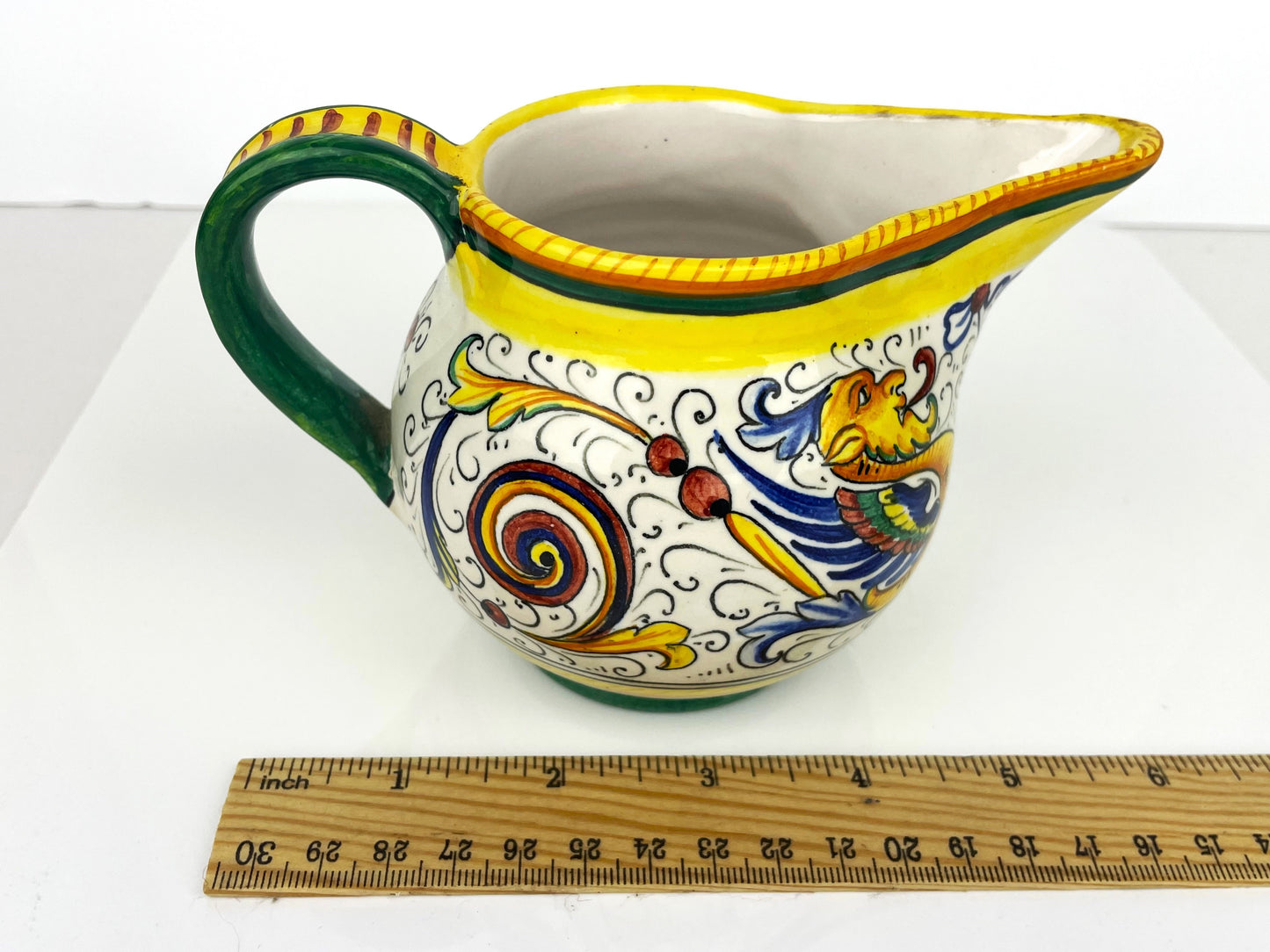 Vintage Volpi Deruta Italy Hand Painted Raffaellesco Italian Pottery Creamer