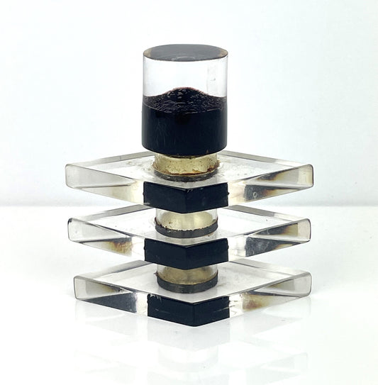 Art Deco Lucite Stacked Geometric Perfume Bottle