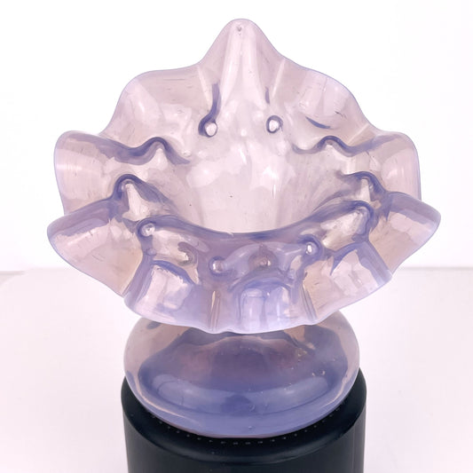 Hand Blown Artisan Lavendar Opalescent Jack In the Pulpit Vase