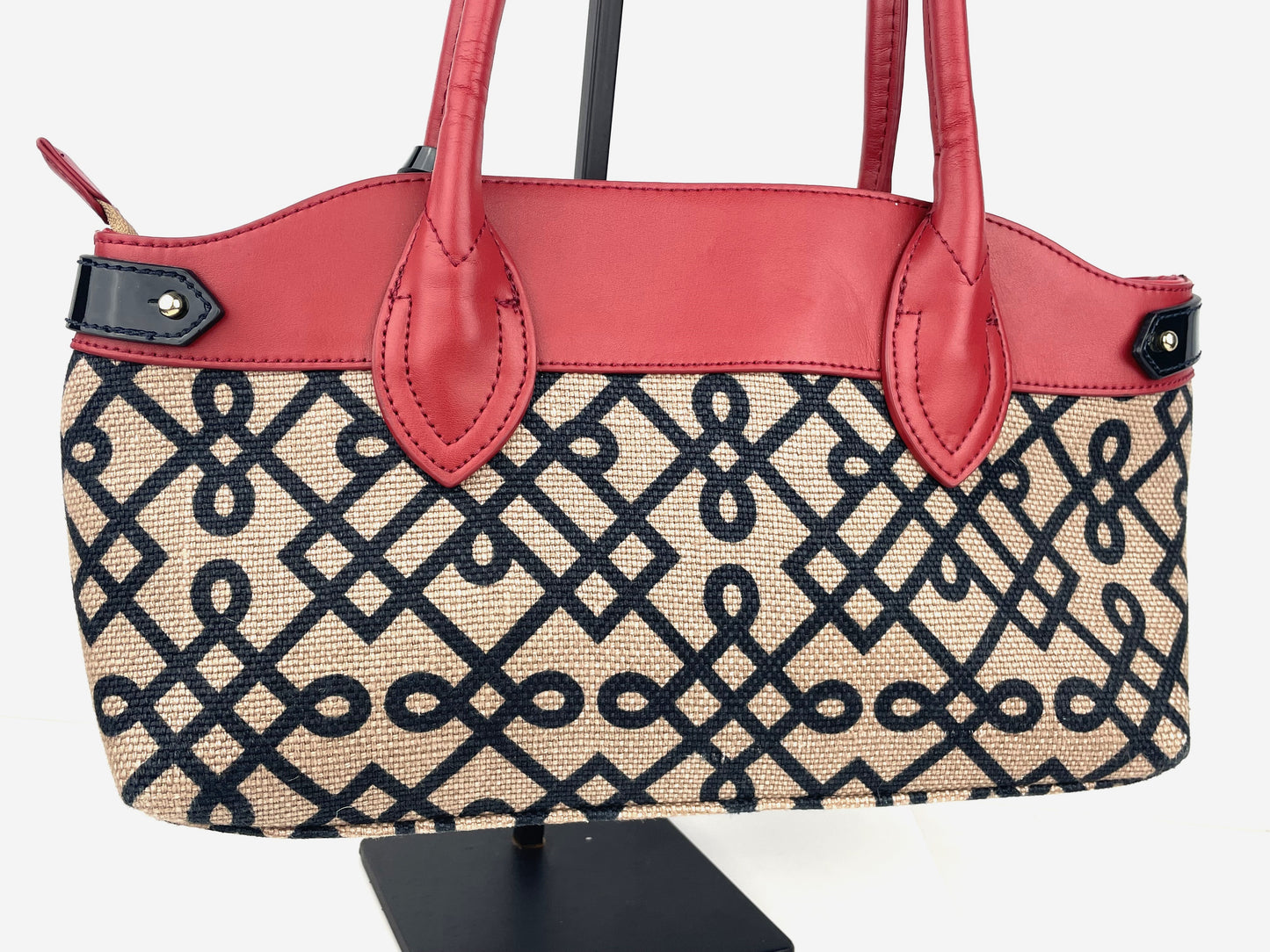 Spartina 449 "1715" Red Leather & Linen Designer Shoulder Bag from Daufuskie Island, S.C.