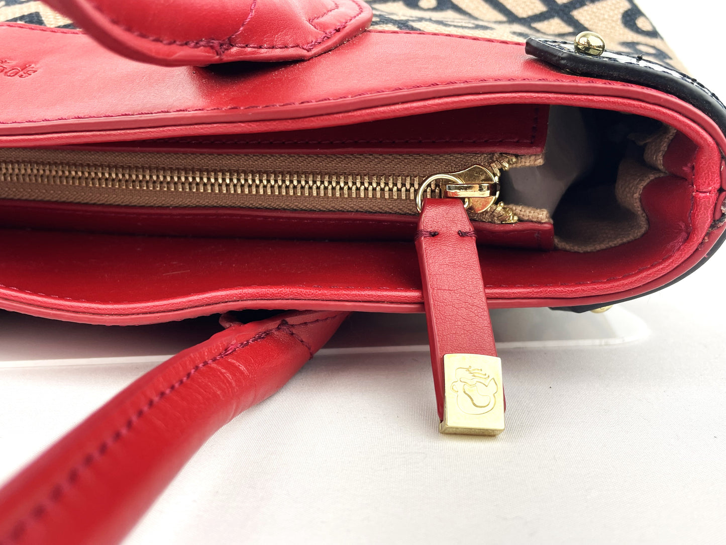 Spartina 449 "1715" Red Leather & Linen Designer Shoulder Bag from Daufuskie Island, S.C.