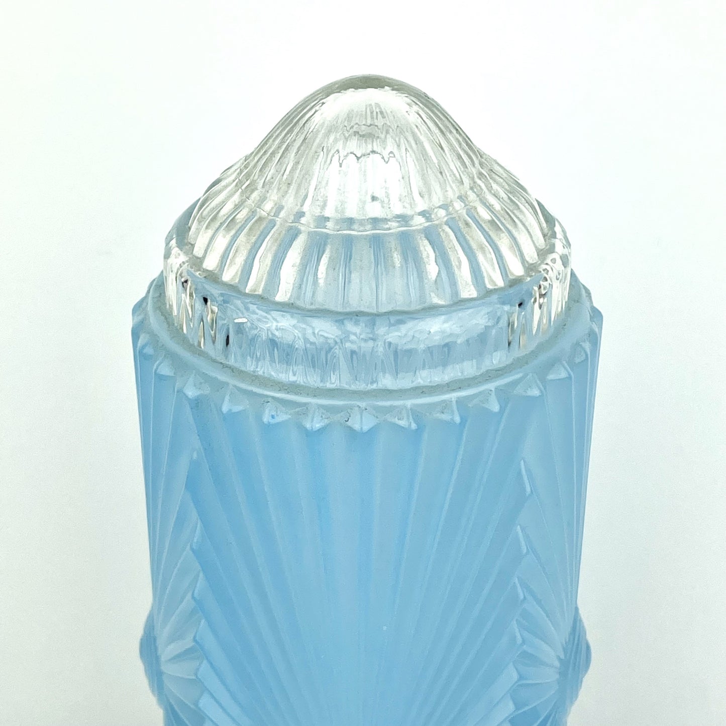 Antique Art Deco Powder Blue Torpedo Glass Lamp Shade