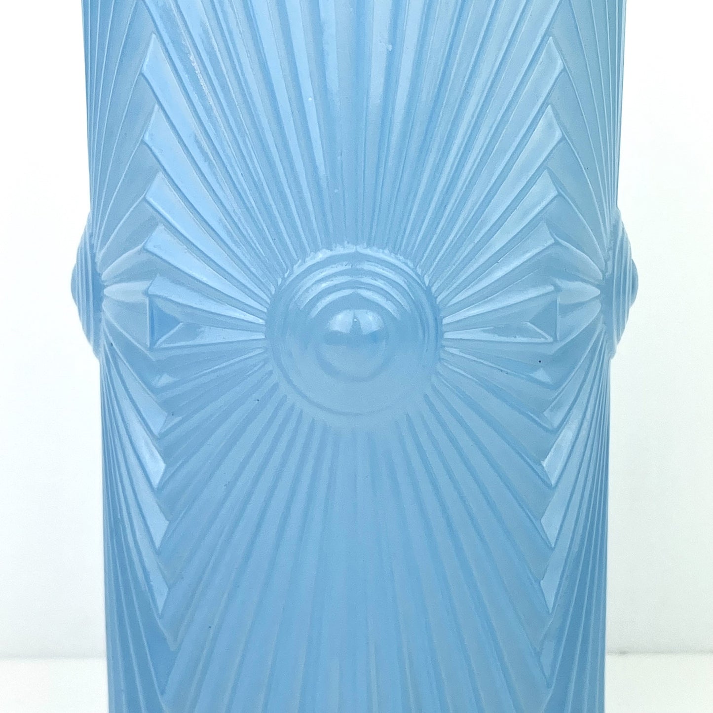 Antique Art Deco Powder Blue Torpedo Glass Lamp Shade